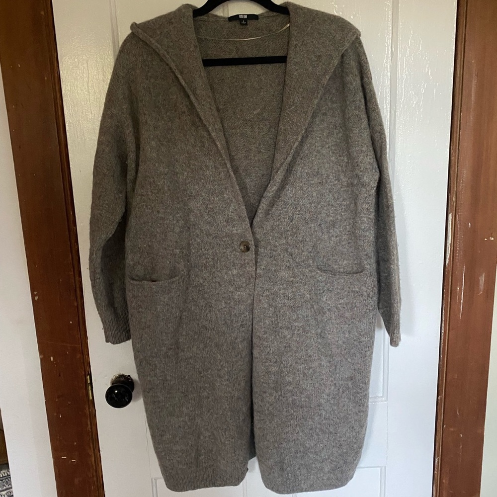 Hooded wool blend Coatigan